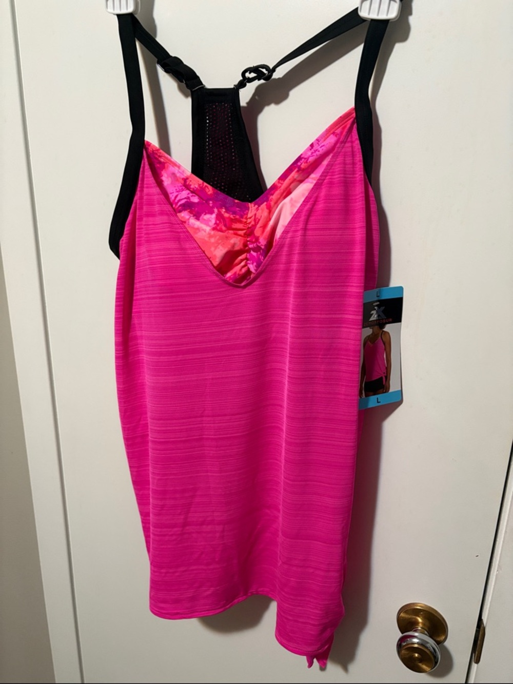 ZeroXposur Hot Pink Athletic Tank with Black Strappy Back